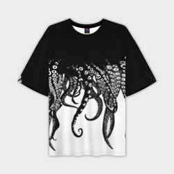 Мужская футболка oversize 3D В щупальцах осьминога