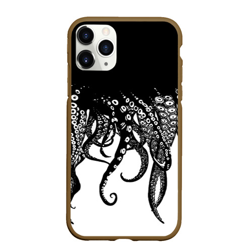 Чехол для iPhone 11 Pro матовый с принтом В щупальцах осьминога, вид спереди #2