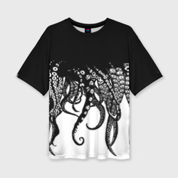 Женская футболка oversize 3D В щупальцах осьминога