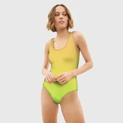 Женский купальник 3D Gradiend yellow-green