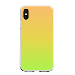 Чехол для iPhone XS Max матовый Gradiend yellow-green