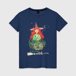 Зеленая ведьма Green Witch Рыжеволосая ведьма – Женская футболка хлопок с принтом купить со скидкой в -20%