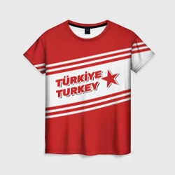 Женская футболка 3D Надпись "Турция" на турецком и английском языках