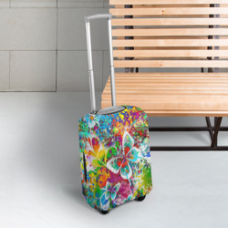Чехол для чемодана 3D Яркое безумие Бабочки, кляксы, граффити - фото 2