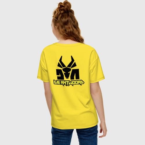 Женская футболка хлопок Oversize с принтом Die Antwoord pony, вид сзади #2