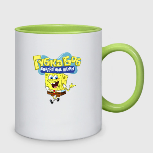 Кружка двухцветная Sponge Bob Party, цвет белый + светло-зеленый - фото 2
