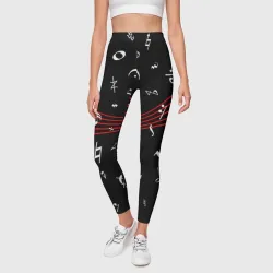 Леггинсы 3D Нотные знаки с нотным станом - фото 2