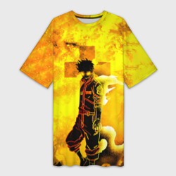 Платье-футболка 3D Пламенная бригада пожарных, fire force