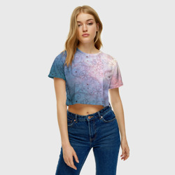 Женская футболка Crop-top 3D Градиентный вьюнок - фото 2