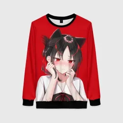 Женский свитшот 3D Грустная Кагуя