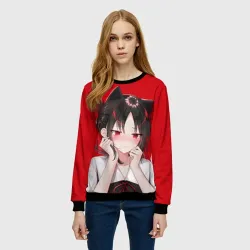 Женский свитшот 3D Грустная Кагуя - фото 2