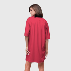 Платье с принтом Хорнет Hornet для женщины, вид на модели сзади №2. Цвет основы: белый