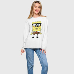 Женский лонгслив oversize хлопок Bob square pants - фото 2