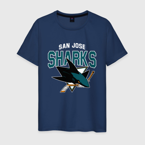 Мужская футболка хлопок San Jose Sharks NHL, цвет темно-синий