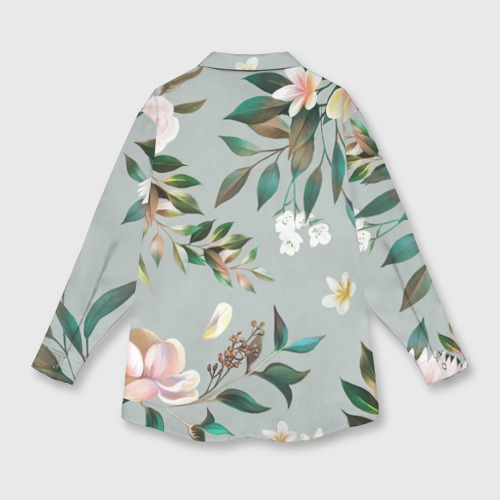 Женская рубашка oversize 3D с принтом Цветы Цветочный Букет, вид сзади #1