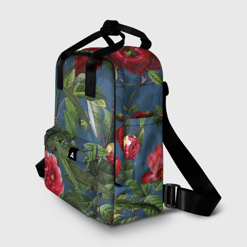 Женский рюкзак 3D с принтом Цветы Розы В Саду, фото на моделе #1