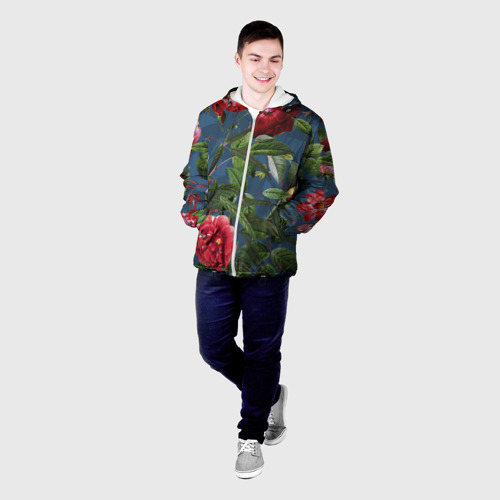 Мужская куртка 3D с принтом Цветы Розы В Саду, фото на моделе #1