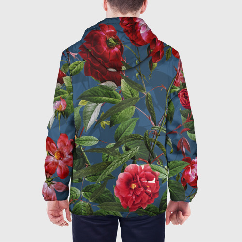 Мужская куртка 3D с принтом Цветы Розы В Саду, вид сзади #2