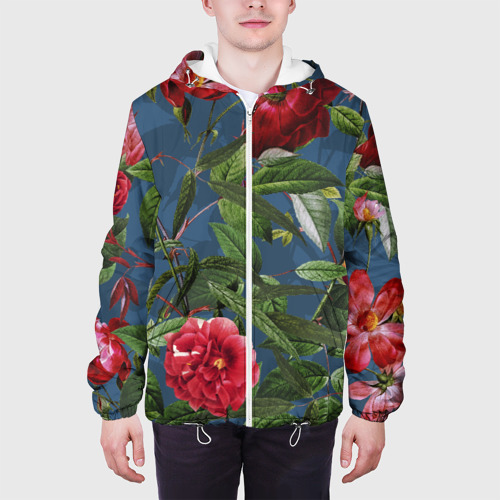 Мужская куртка 3D с принтом Цветы Розы В Саду, вид сбоку #3
