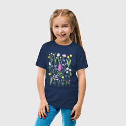 Детская футболка хлопок Полевые цветы растения акварелью Ботаника - фото 2