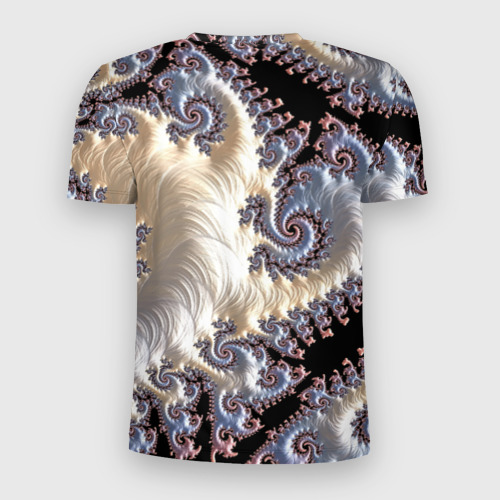 Мужская футболка 3D Slim с принтом Авангардный фрактальный паттерн / Avant-garde fractal pattern, вид сзади #1