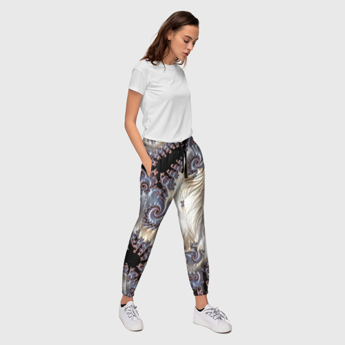 Женские брюки 3D с принтом Авангардный фрактальный паттерн / Avant-garde fractal pattern, вид сбоку #3