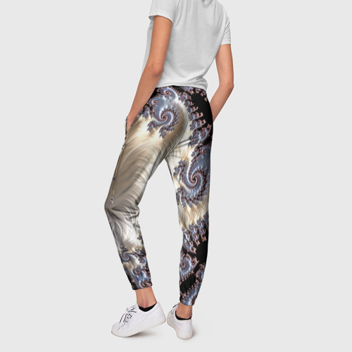 Женские брюки 3D с принтом Авангардный фрактальный паттерн / Avant-garde fractal pattern, вид сзади #2