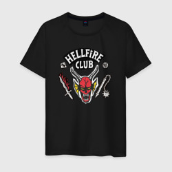 Мужская футболка хлопок Hellfire Club Sticker Stranger Things 4