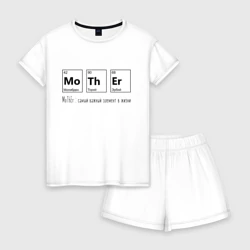 Женская пижама с шортиками хлопок MoThEr - химические элементы - мама это важно 
