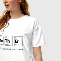 Женская футболка хлопок Oversize MoThEr химические элементы - фото 2