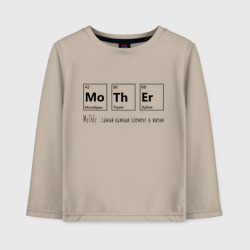 Детский лонгслив хлопок MoThEr - химические элементы - мама это важно 