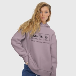 Женское худи Oversize хлопок MoThEr - химические элементы - мама это важно  - фото 2