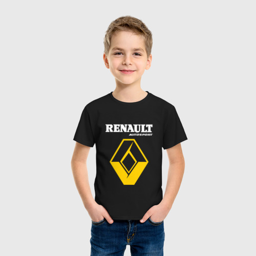Детская футболка хлопок Рено Autosport, цвет черный - фото 3