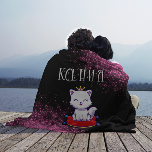 Плед 3D Ксения кошка Арт, цвет 3D (велсофт) - фото 3