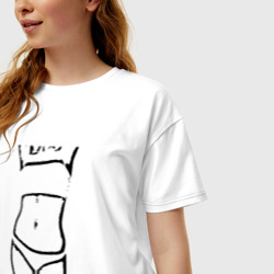 Женская футболка хлопок Oversize Фитнес для девочек - фото 2
