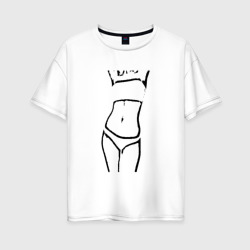Женская футболка хлопок Oversize Фитнес для девочек