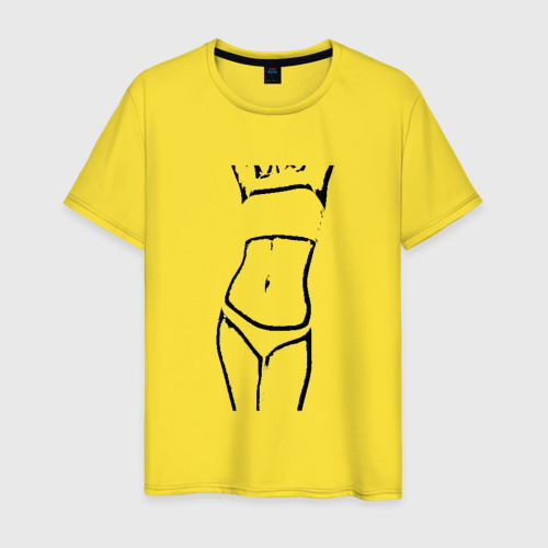 Мужская футболка хлопок Фитнес для девочек, цвет желтый