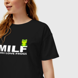 Женская футболка хлопок Oversize MILF Man I Love Frogs - фото 2