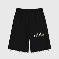 Женские шорты oversize футер хлопок Венец эволюции гулять с немецкой овчаркой