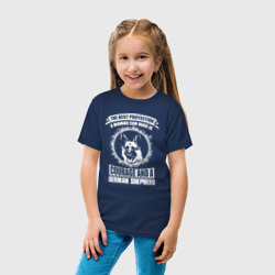 Детская футболка хлопок Лучшая защита для женщины, это мужество и немецкая овчарка - фото 2