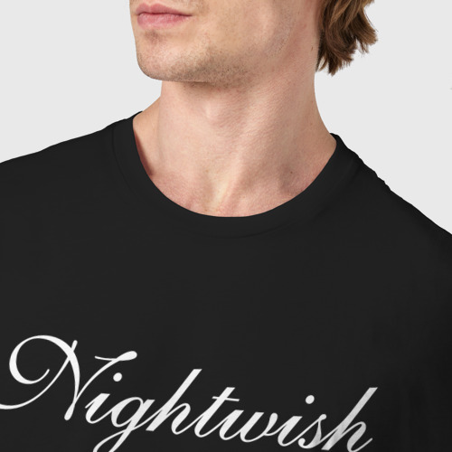 Мужская футболка хлопок с принтом Nightwish Рок Кот, фото #4