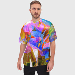 Мужская футболка oversize 3D Красочный цветочный паттерн Лето Colorful floral pattern Summer - фото 2