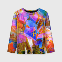 Детский лонгслив 3D Красочный цветочный паттерн Лето Colorful floral pattern Summer