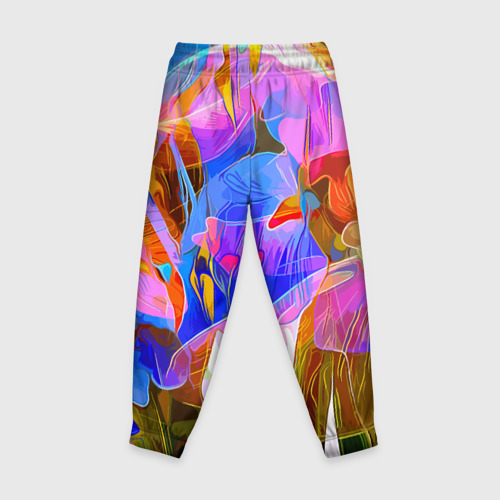 Детские брюки 3D Красочный цветочный паттерн Лето Colorful floral pattern Summer, цвет 3D печать - фото 2