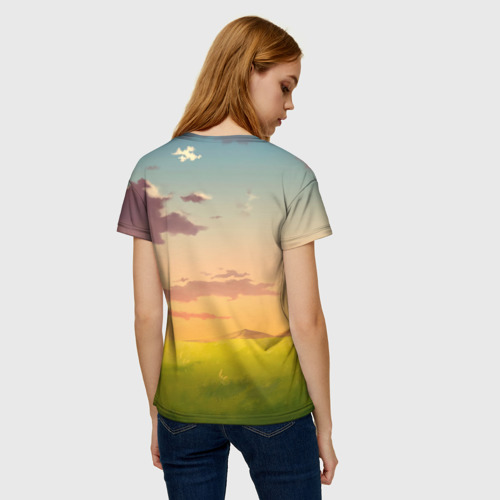 Женская футболка 3D с принтом Поросенок    Счастливо, вид сзади #2