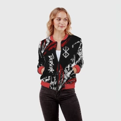 Женский бомбер 3D Berserk black mask - Берсерк чёрная маска - фото 2
