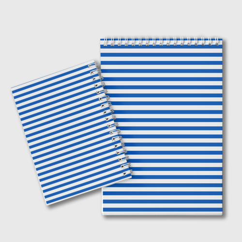 Блокнот Морская тельняшка - бело-синие полосы и якорь, цвет белый - фото 2