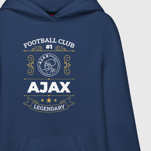 Худи SuperOversize хлопок Ajax: Football Club Number 1, цвет темно-синий - фото 3