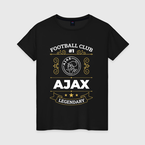 Женская футболка хлопок с принтом Ajax: Football Club Number 1, вид спереди #2