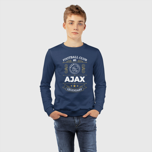 Детский свитшот хлопок Ajax: Football Club Number 1, цвет темно-синий - фото 7